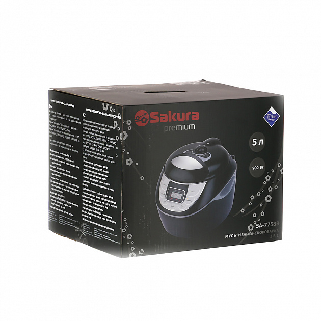 Мультиварка-скороварка SA-7758B Premium Sakura, черный, 5л, пластик 000000000001113837