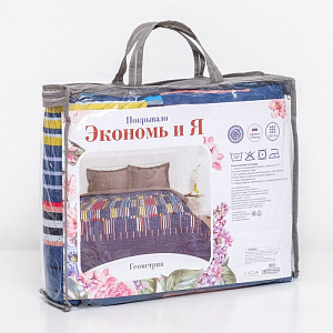 Покрывало Экономь и Я Ультрастеп "Геометрия" 180х210±5см, микрофайбер, пл.215г/м2, 100% полиэстер 4072856 000000000001200072