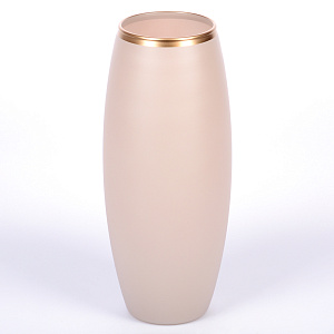 Ваза деколированная 26см ЯБЛОКО Акварель матовый серо-коричневый золотой ободок стекло 000000000001210922