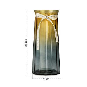 Ваза 25х9см Градиент высокая с бантом стекло 000000000001209240