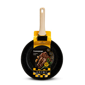 Сковорода 20х6,5см ручка soft touch глубокая индукция литой алюминий 000000000001221826