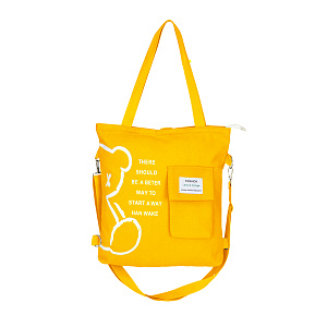 Сумка-шоппер Bear (холст) 35х30х3см желтый поликотон 000000000001221695