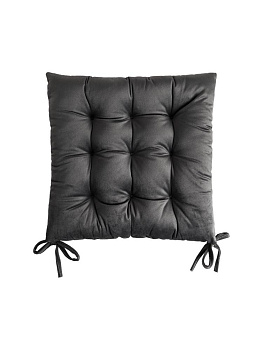 Подушка на стул 40х40см DE'NASTIA темно-серый велюр полиэстер 000000000001226738