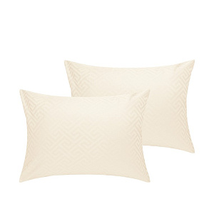 Наволочки 50х70см-2шт DE'NASTIA JQ меандр молочный сатин хлопок-100% 000000000001215609