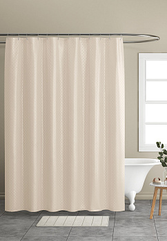 Шторка для ванной 200х180см DE'NASTIA Diamond бежевая 100% полиэстер 000000000001213241