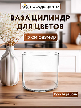 Ваза цилиндр 15х15см FORA стекло 000000000001224299