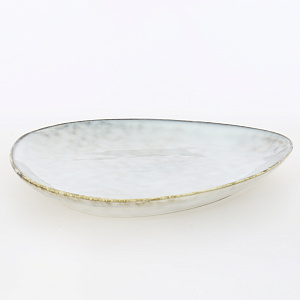 Тарелка овальная 21х18,5см серый глазурованная керамика 000000000001213873