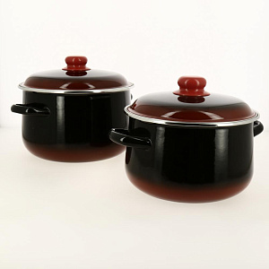 Набор посуды СТАЛЬЭМАЛЬ ( 2,4л+5,5л) коническая форма эмалированная сталь 000000000001008637