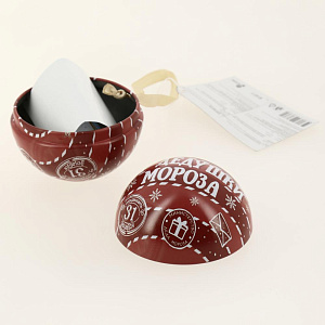 Новогоднее подвесное елочное украшение Шар классический с новогодним пожеланием внутри (черный металл) 6,5х6,5х6,5см 81411 000000000001201748