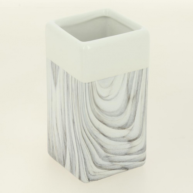 Набор для ванной 4 предмета ДОЛЯНА Мрамор мыльница дозатор для мыла 2 стакана прямоугольник керамика пластик 000000000001209707