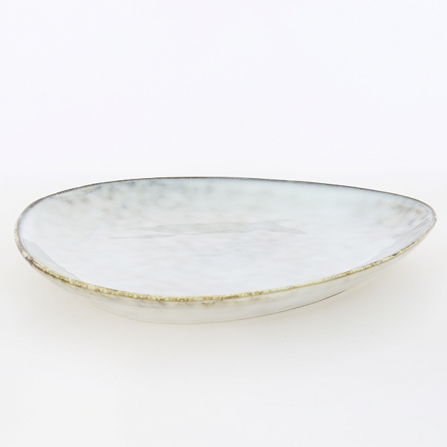 Тарелка овальная 21х18,5см серый глазурованная керамика 000000000001213873