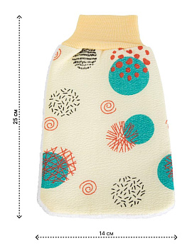 Мочалка-рукавица 25х14см в ассортименте полиэстер 000000000001227885