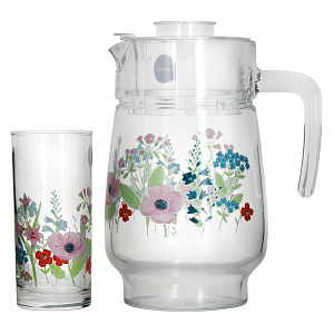 Набор стаканов с кувшином ROSE POMPON, 7 предметов 000000000001176502
