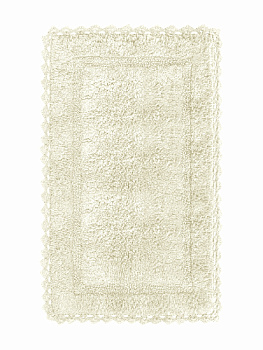 Коврик для ванной 60x100см DE'NASTIA кружево молочный хлопок 000000000001181259