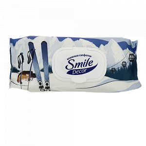 Салфетки влажные 60шт SMILE Decor с клапаном 42114610 000000000001205315