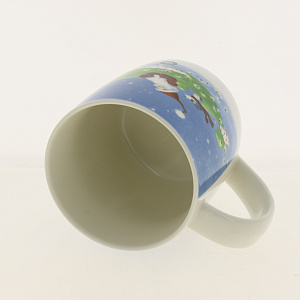 Кружка 380мл КОРАЛЛ Санта в самолете бочка низкая 000000000001180150