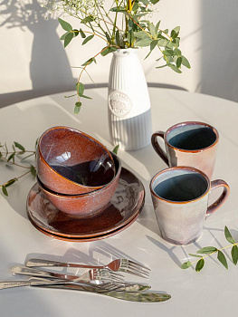 Салатник 14см LUCKY Крафтовая фиолетовый керамика 000000000001211780