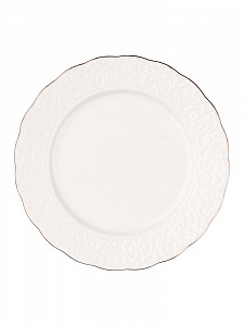 Тарелка десертная 21см DE'NASTIA IREM белая с медной каймой фарфор 000000000001209948