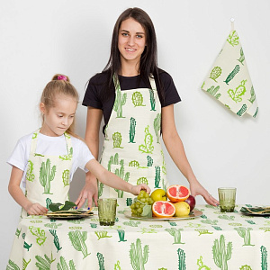 Фартук 65х60см ЭТЕЛЬ Кактусы репс пл 130г/м2  хлопок 000000000001185457