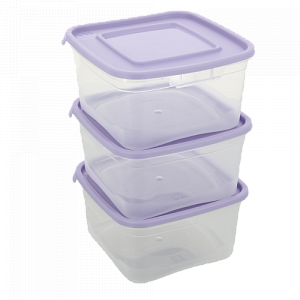 Набор квадратных контейнеров для СВЧ Каскад 2, 1л, пластик, 3 шт. 000000000001057883