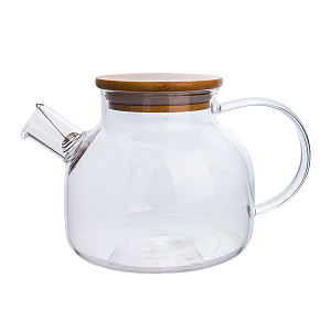 Чайник заварочный 900мл ND PLAY с бамбуковой крышкой стекло 000000000001212257