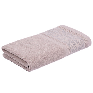 Полотенце махровое 50х90см LUCKY Вензельный бордюр розовый хлопок 100% 000000000001210293