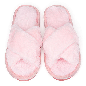 Туфли домашние-тапки р.40-41 LUCKY накрест розовый искусственный мех полиэстер 000000000001204940