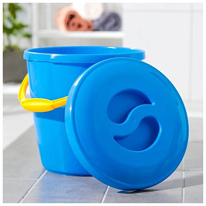 Ведро мерное с крышкой 10л ИНТЕРМ утолщенная стенка синий пластик 000000000001221229