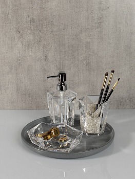 Диспенсер для жидкого мыла 9,5x17,5см DE'NASTIA CRYSTAL прозрачный акрил/пластик 000000000001228368