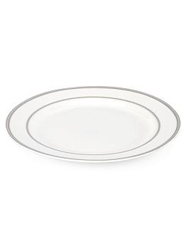 Тарелка обеденная 23см ANGELICA с серебром фарфор 000000000001223867