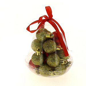 Набор шаров 2,5см 18шт красный/золото PC04181 000000000001192088