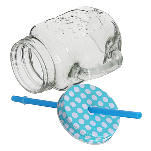 Кружка-банка с соломкой Koopman, 400мл 000000000001153007