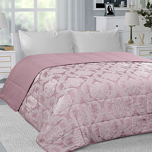 Покрывало 190х220см DE'NASTIA кружево Ампир 3слоя лиловое жаккард 100% полиэстер 000000000001212614