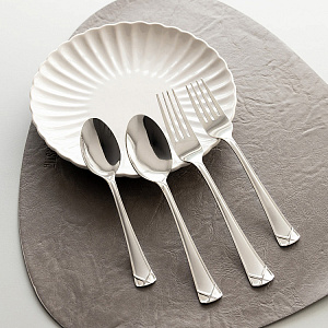 Набор столовых приборов 16 предметов (ложка чайная, ложка столовая, вилка столовая, вилка десертная) DE'NASTIA Престиж нержавеющая сталь 000000000001221859