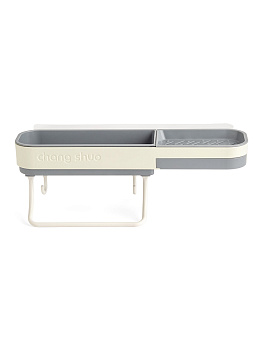 Полка-органайзер 33,5x9,5x11,5см LUCKY белый/серый пластик 000000000001213602