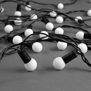 Гирлянда-Нить 10м 100LED LUAZON LIGHTING IP44 220В с насадками Шарики-1,5см тёмная нить свечение мульти мигание с насадками 000000000001207990