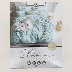 КПБ ЕВРО Любовь и жизнь, бязь, 100% хлопок, плотность 125гр. (наволочки 2шт 70*70, простынь 215*200, пододеяльник 215*200) арт.815/ЕВРО 000000000001201980