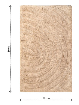 Коврик для ванной 50х80см LUCKY WAVE противоскользящий бежевый хлопок 000000000001225645