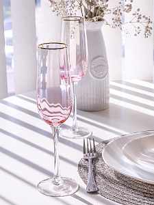 Набор фужеров для шампанского 2шт 250мл LUCKY Градиент розовый стекло 000000000001208030