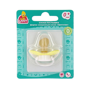 Соска-Пустышка Цветочек Lubby, от 0 месяцев, латекс 000000000001135438