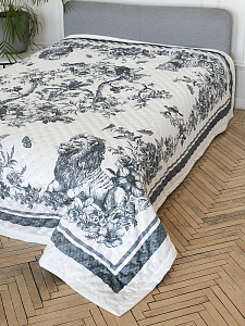 Покрывало 220x240см DE'NASTIA Tiger белый/серый полиэстер 000000000001230718