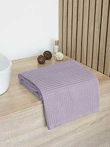 Полотенце вафельное 50x90см DE'NASTIA для бани/сауны 300гр лавандовый хлопок 000000000001228563