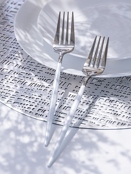 Набор вилок 2шт LUCKY Modern белый/серебро нержавеющая сталь 000000000001212633