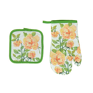Набор прихватка и рукавица Розы Фото-графика Мультидом, хлопок, 2 предмета 000000000001133603