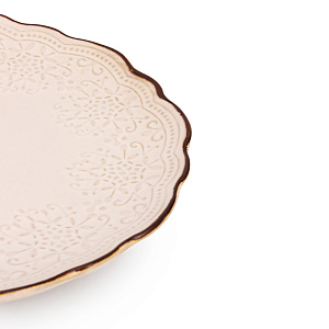 Тарелка десертная 20см Жемчуг полоса глазурованная керамика 000000000001217648