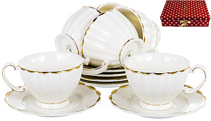 Набор чайный 12 предметов (чашка 200мл-6шт/блюдце-6шт) BALSFORD Грация Поллет подарочная упаковка фарфор 000000000001193978