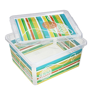 Контейнер Цветы и полоски, 2л 000000000001166266