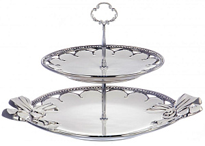 Фруктовница 2-х ярусная фарфор блюдо23х23х2,7см+38х31х4,5см белая упаковка BOWKNOTL Balsford 147-31016 000000000001194025