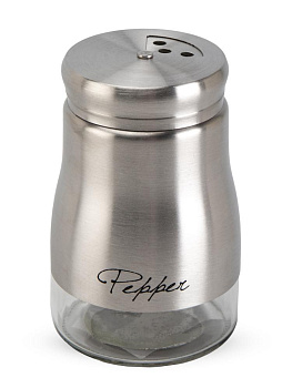Перечница 5,8х9,2см 140мл нержавеющая сталь/стекло 000000000001228446