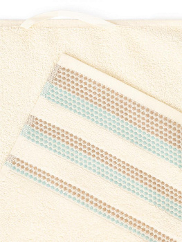 Набор махровых полотенец 2 шт 70x140см LUCKY голубой/молочный хлопок 100% 000000000001216094